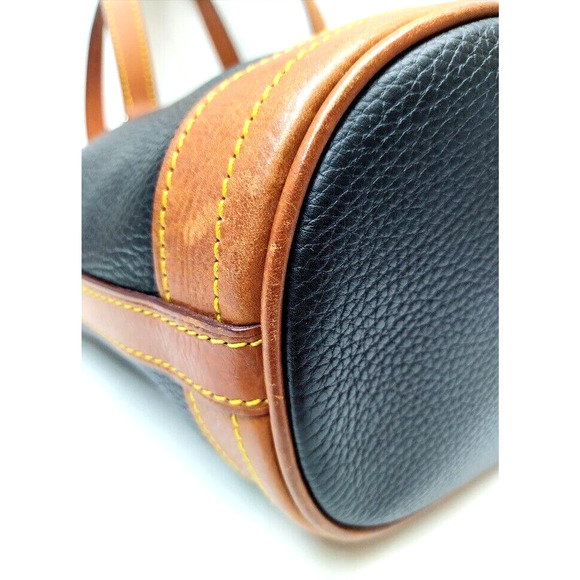 Dooney & Bourke Black Pebbled Leather Double Handles Tote Shoulder Bag - Picture 14 of 15